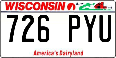 WI license plate 726PYU