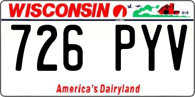 WI license plate 726PYV