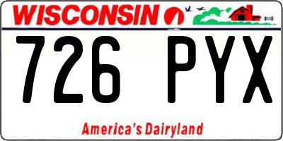 WI license plate 726PYX