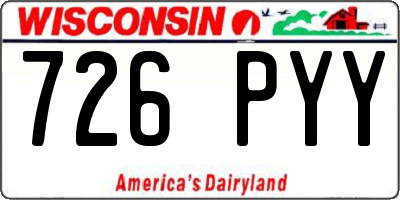 WI license plate 726PYY