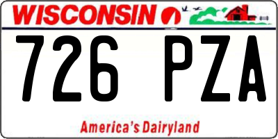 WI license plate 726PZA