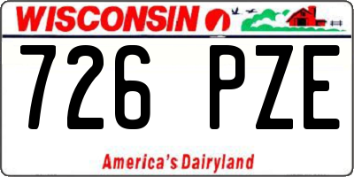 WI license plate 726PZE