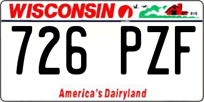 WI license plate 726PZF