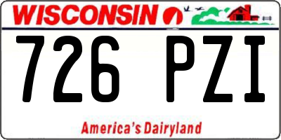 WI license plate 726PZI