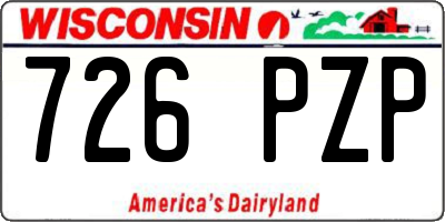 WI license plate 726PZP