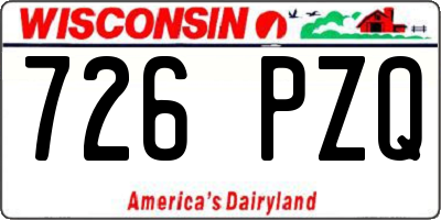 WI license plate 726PZQ