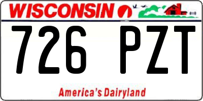 WI license plate 726PZT