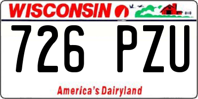 WI license plate 726PZU