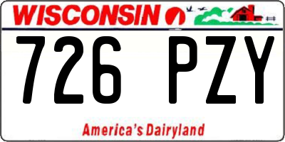 WI license plate 726PZY
