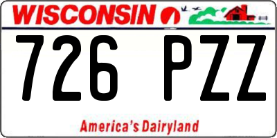 WI license plate 726PZZ
