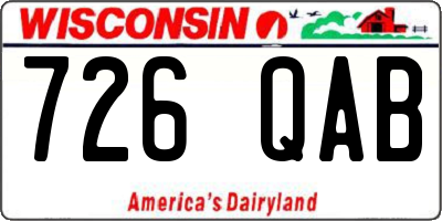 WI license plate 726QAB