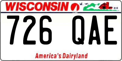 WI license plate 726QAE