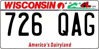 WI license plate 726QAG