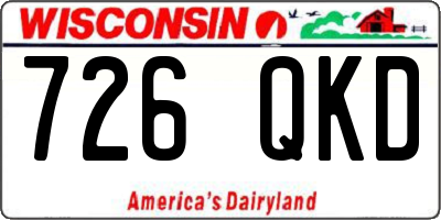 WI license plate 726QKD
