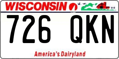 WI license plate 726QKN