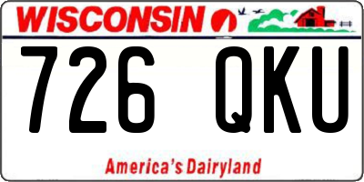 WI license plate 726QKU
