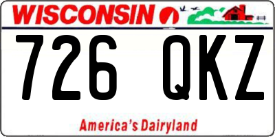 WI license plate 726QKZ