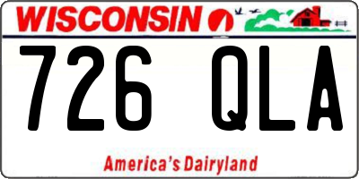 WI license plate 726QLA