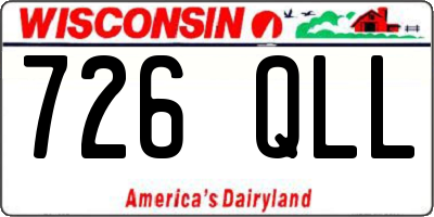 WI license plate 726QLL