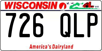 WI license plate 726QLP