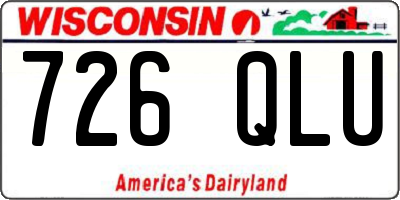 WI license plate 726QLU