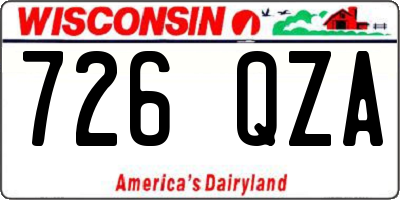 WI license plate 726QZA