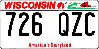 WI license plate 726QZC