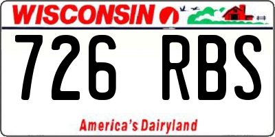 WI license plate 726RBS