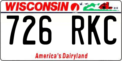 WI license plate 726RKC