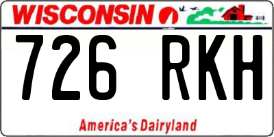 WI license plate 726RKH