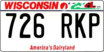 WI license plate 726RKP