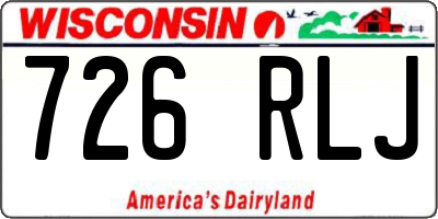 WI license plate 726RLJ