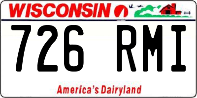 WI license plate 726RMI