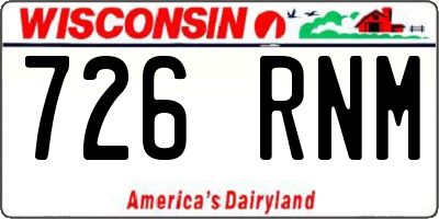 WI license plate 726RNM