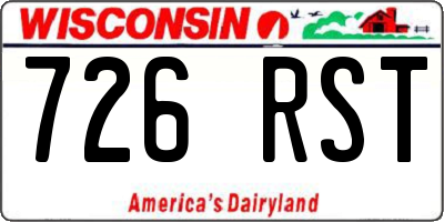 WI license plate 726RST