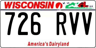 WI license plate 726RVV