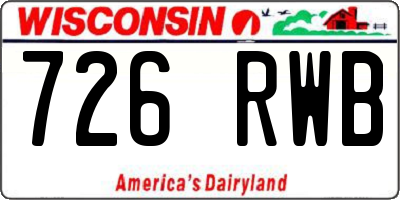 WI license plate 726RWB