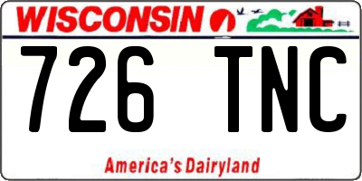 WI license plate 726TNC