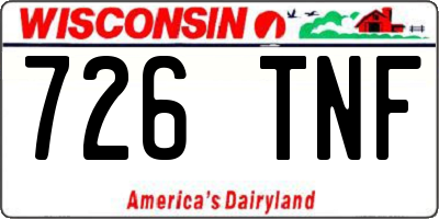 WI license plate 726TNF