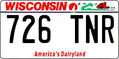 WI license plate 726TNR