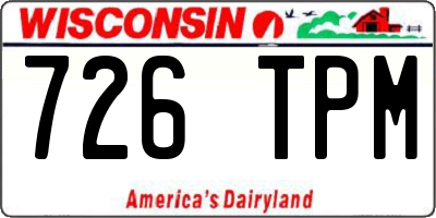 WI license plate 726TPM