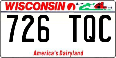 WI license plate 726TQC