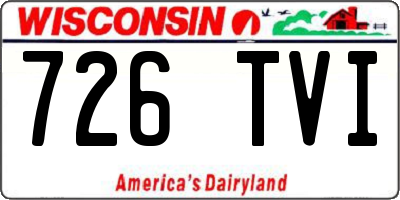 WI license plate 726TVI