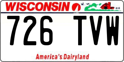 WI license plate 726TVW