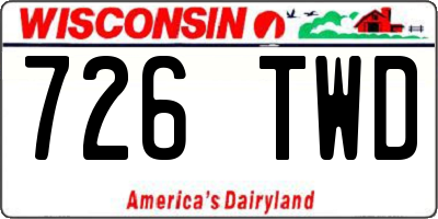 WI license plate 726TWD