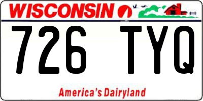 WI license plate 726TYQ