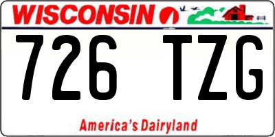WI license plate 726TZG