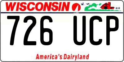 WI license plate 726UCP