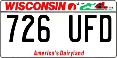 WI license plate 726UFD