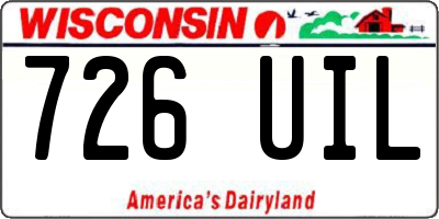 WI license plate 726UIL